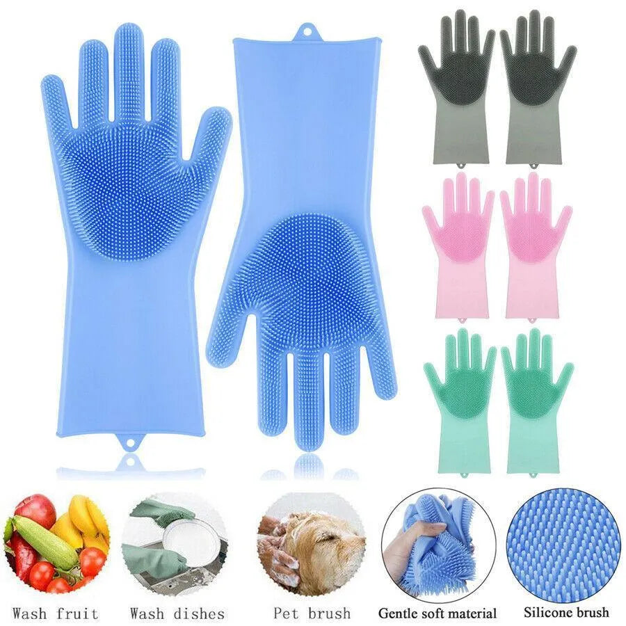 Silicone Cleaning Gloves (M)