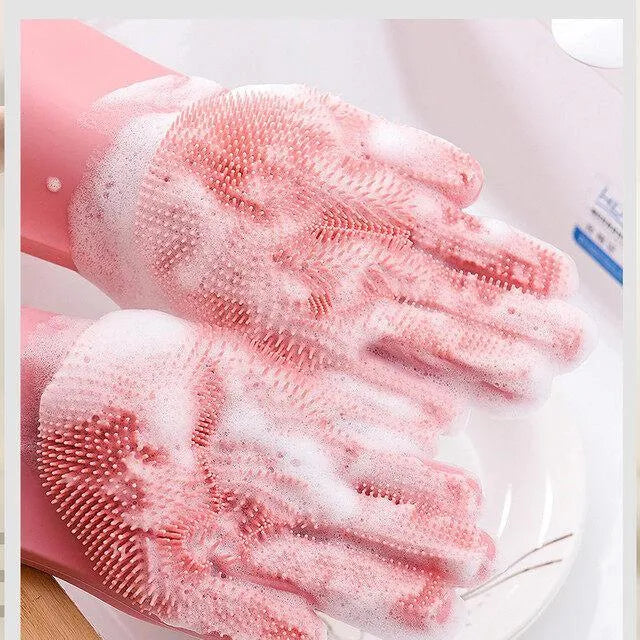Silicone Cleaning Gloves (M)