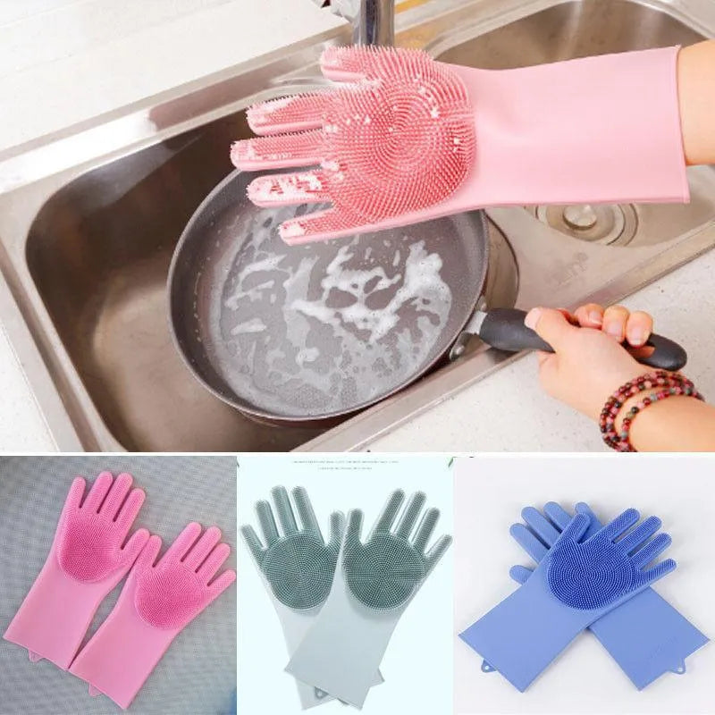 Silicone Cleaning Gloves (M)