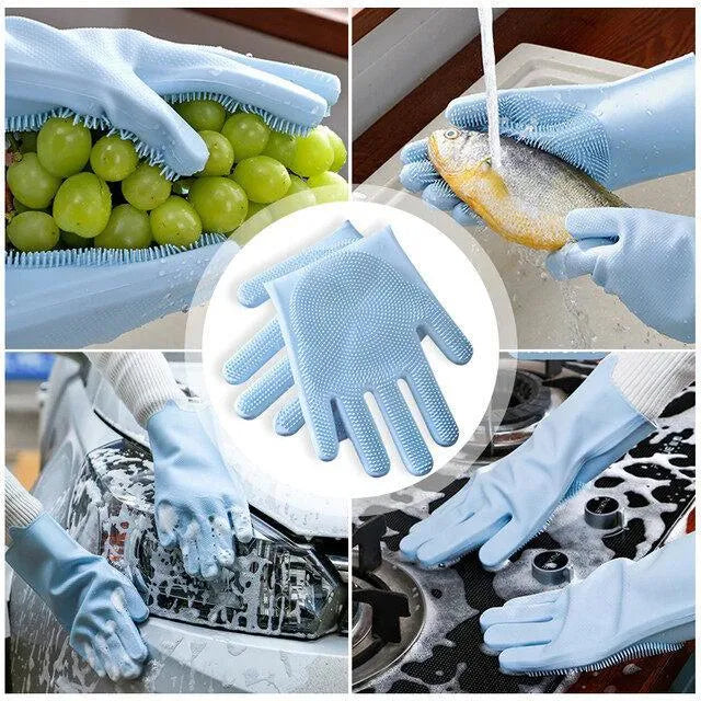 Silicone Cleaning Gloves (M)