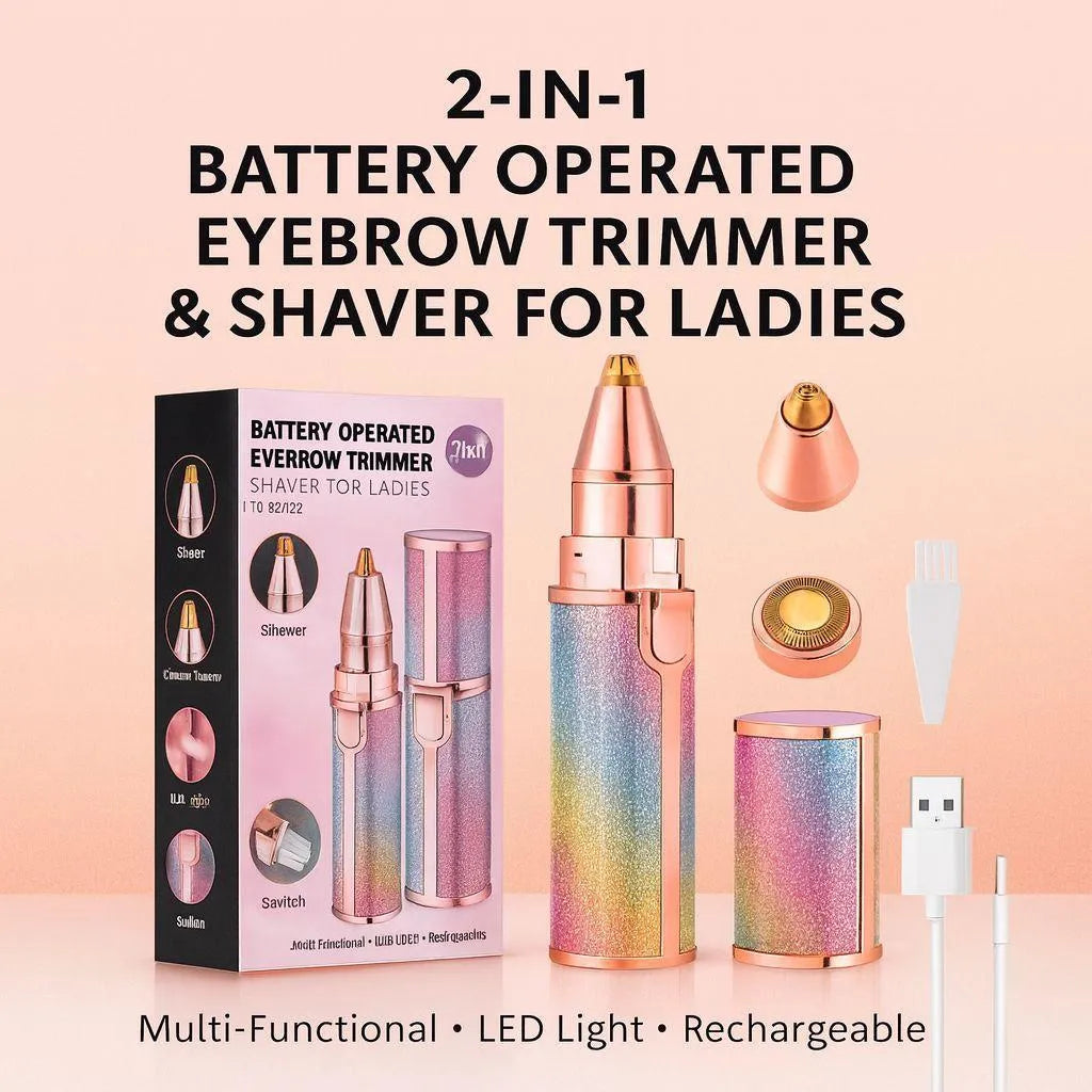 2-in-1 Rechargeable Eyebrow & Facial Hair Trimmer (M)
