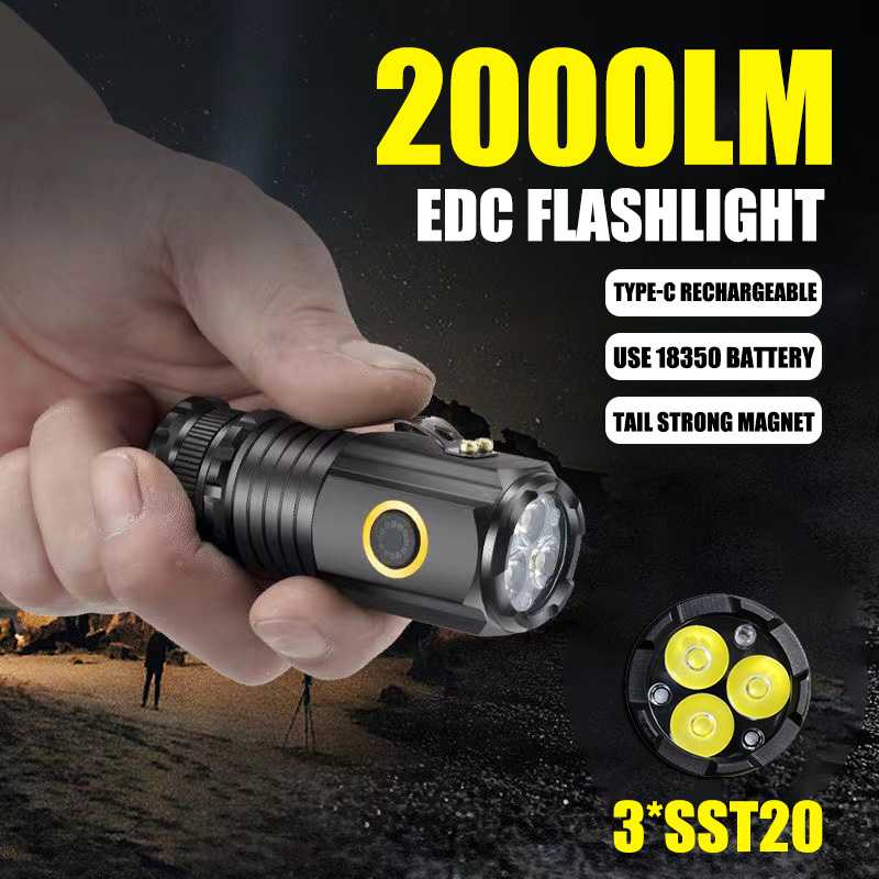 3-Core LED Rechargeable Tactical Flashlight