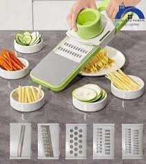 5 in 1 Vegetable Cutter and Slicer – Multifunctional Stainless Steel Slicer for Quick & Easy Food