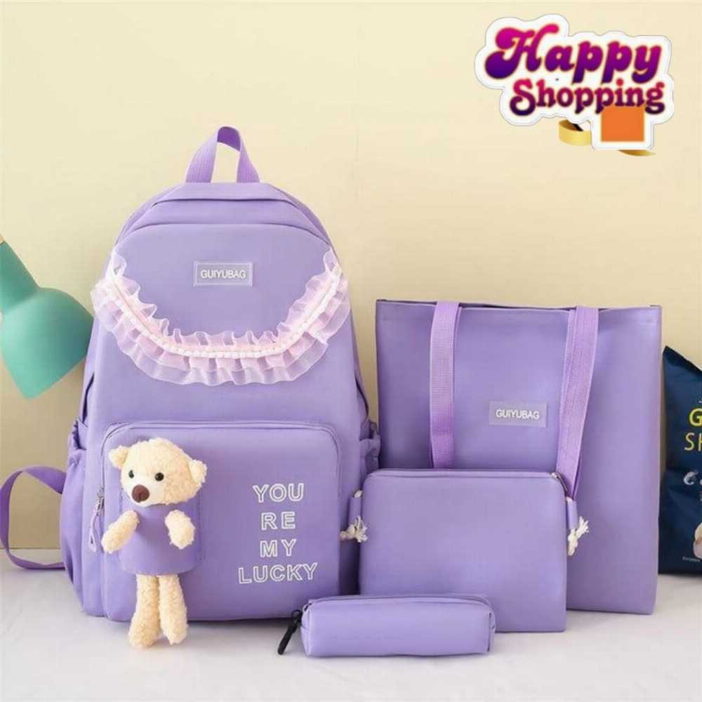 4-Piece School Bag & Backpack Set for Girls