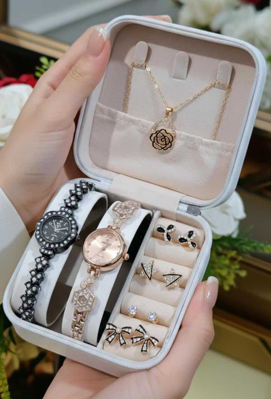 2-in-1 Diamond Jewelry & Watch Gift Set