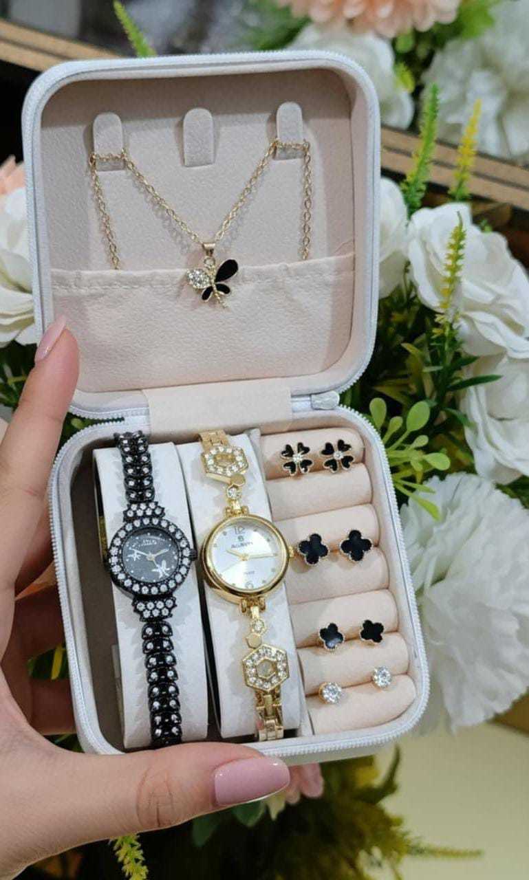 2-in-1 Diamond Jewelry & Watch Gift Set