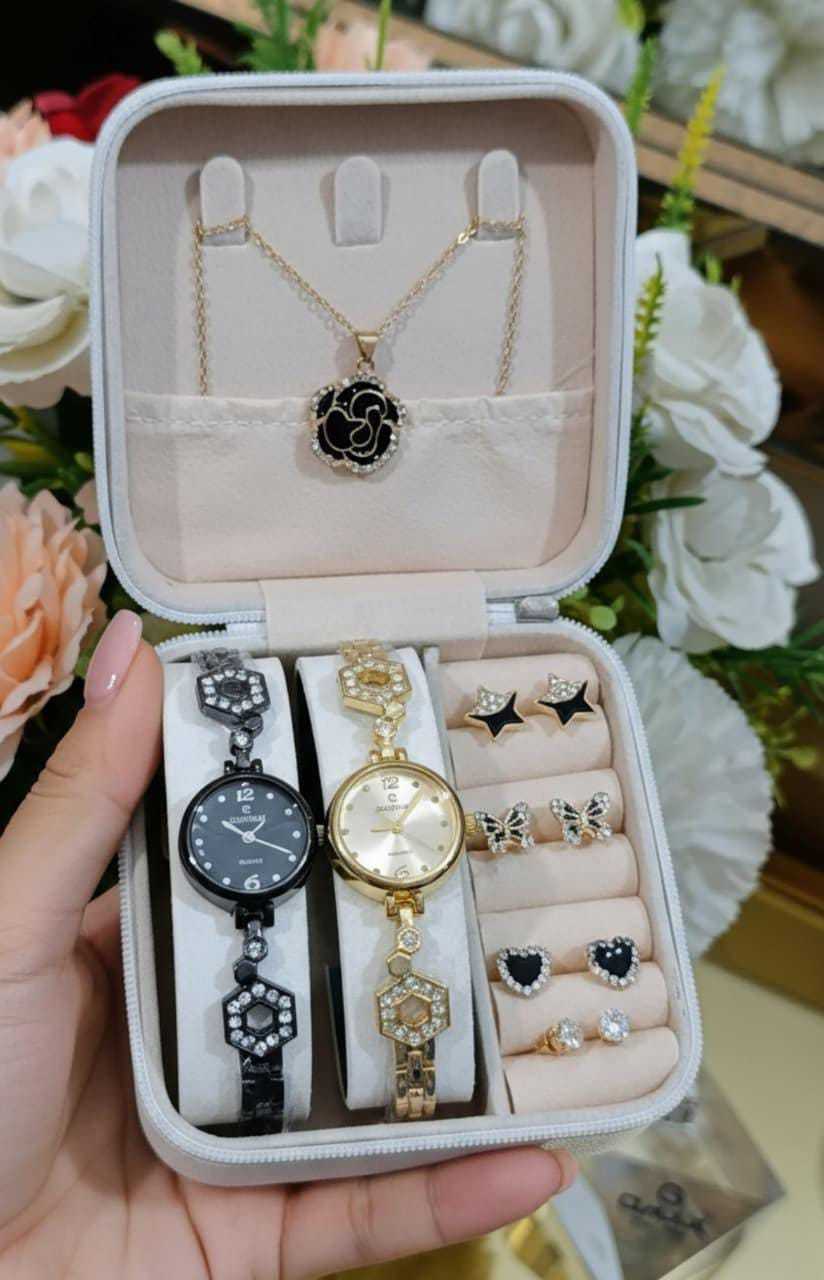 2-in-1 Diamond Jewelry & Watch Gift Set