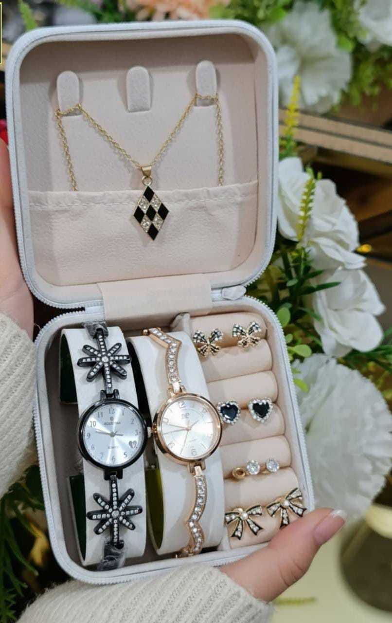 2-in-1 Diamond Jewelry & Watch Gift Set
