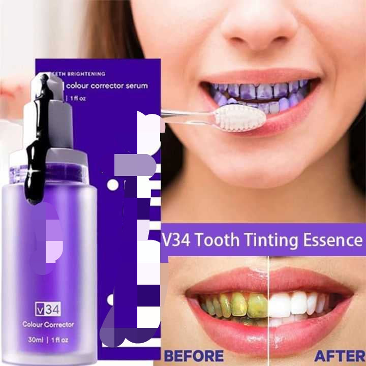 V34 Purple Teeth Whitening Toothpaste - Stain Removal & Brightening