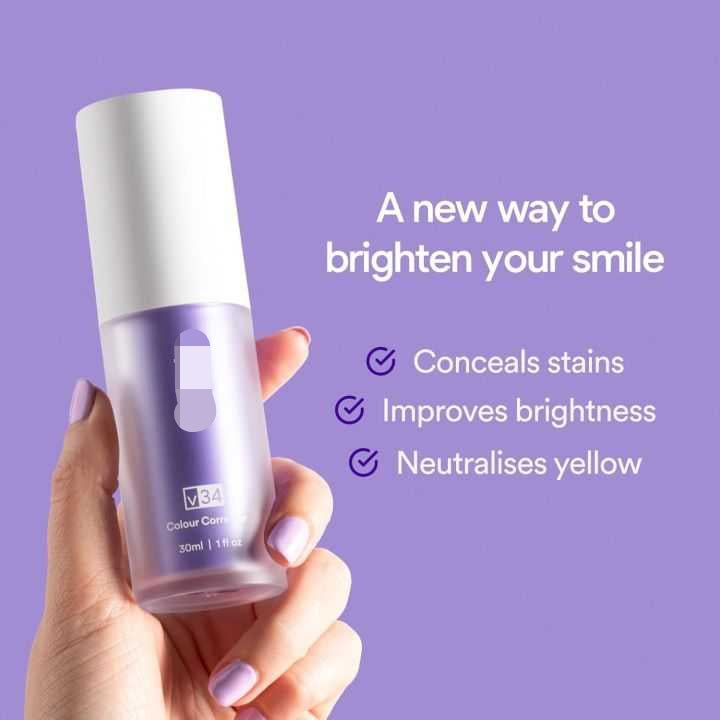 V34 Purple Teeth Whitening Toothpaste - Stain Removal & Brightening