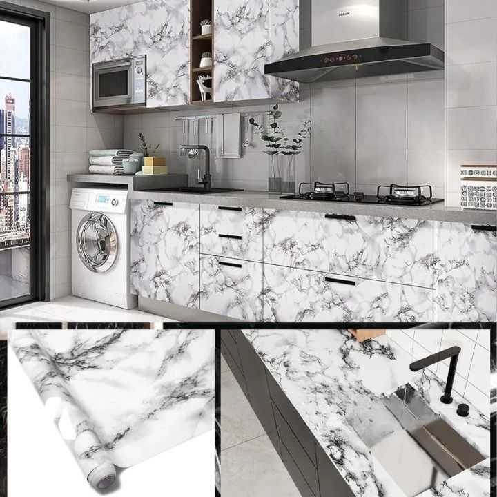 Marble Pattern Kitchen Wallpaper (Waterproof, Self-Adhesive)